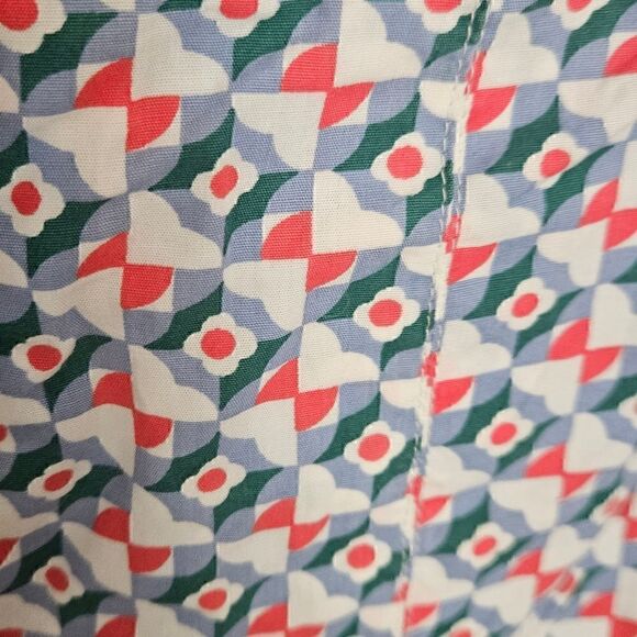 Anthropologie Maeve Pleated Mini Skirt Blue Geometric Floral Plus Size 4 - Picture 11 of 11